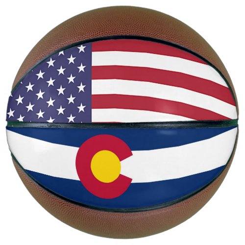 Fullsize Basketball with Flag of Colorado USA