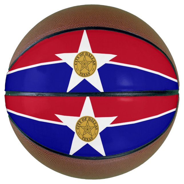 Fullsize Basketball with Flag of Dallas (Front)