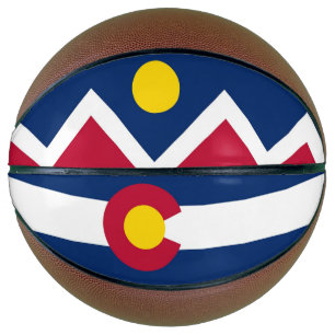 Fullsize Basketball with Flag of Denver City, USA