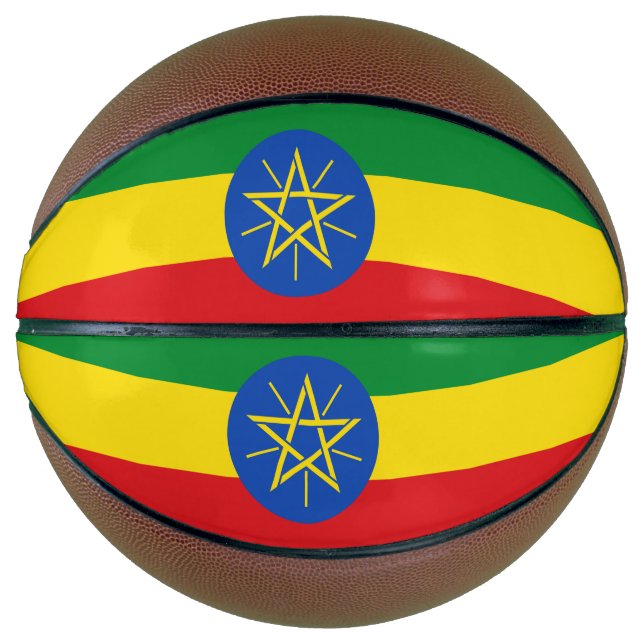 Fullsize Basketball with Flag of Ethiopia (Front)