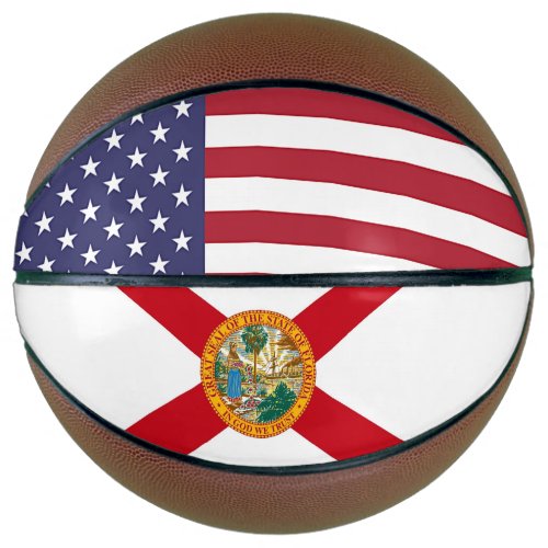 Fullsize Basketball with Flag of Florida USA