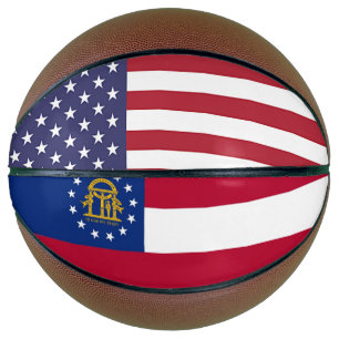 Fullsize Basketball with Flag of Georgia, USA