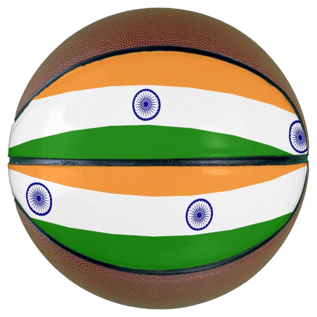 Fullsize Basketball with Flag of India (Front)