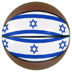 Fullsize Basketball with Flag of Israel