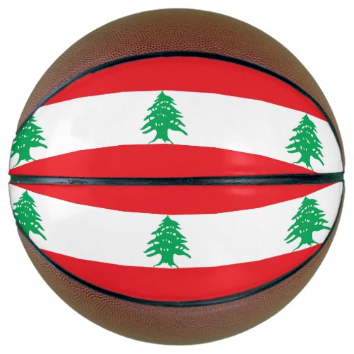 Fullsize Basketball with Flag of Lebanon