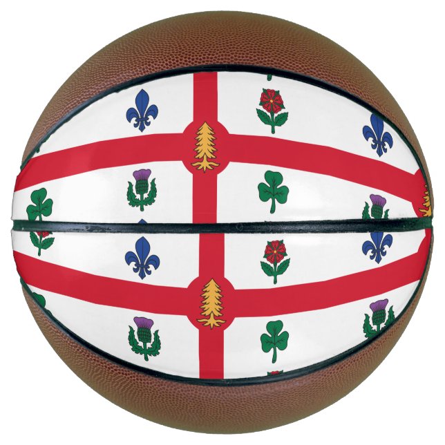 Fullsize Basketball with Flag of Montreal (Front)