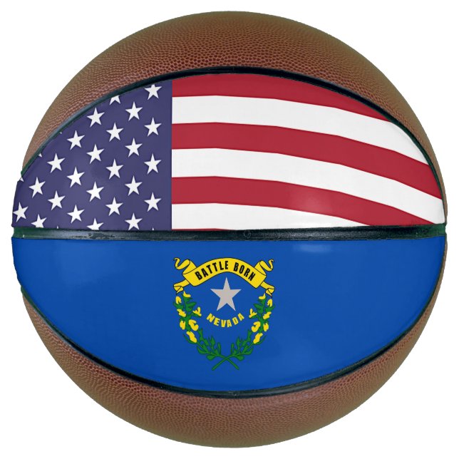 Fullsize Basketball with Flag of Nevada, USA (Front)