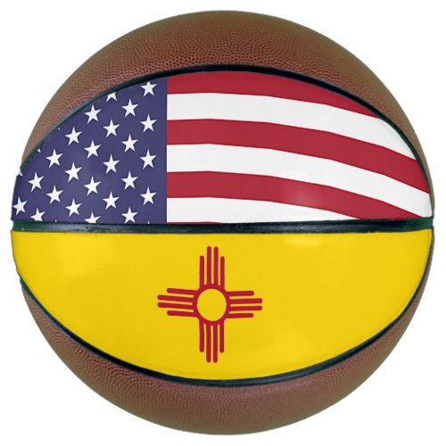 Fullsize Basketball with Flag of New Mexico USA