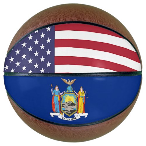 Fullsize Basketball with Flag of New York USA