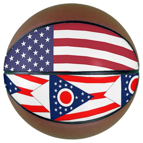 Fullsize Basketball with Flag of Ohio USA
