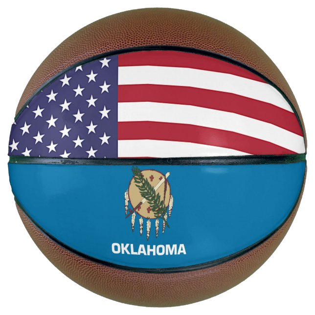 Fullsize Basketball with Flag of Oklahoma, USA (Front)