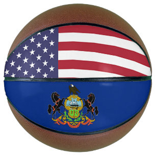 Fullsize Basketball with Flag of Pennsylvania, USA