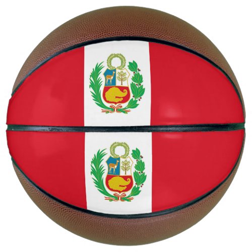 Fullsize Basketball with Flag of Peru