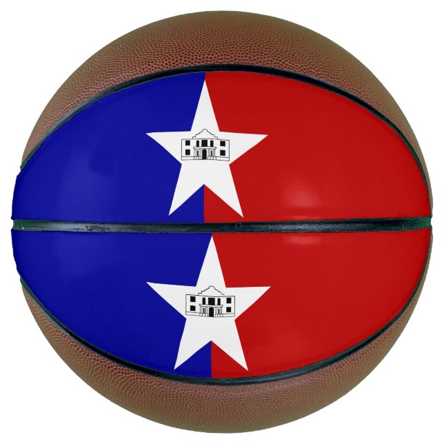 Fullsize Basketball with Flag of San Antonio (Front)