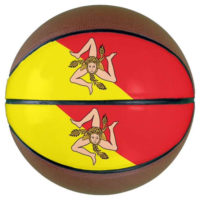 Fullsize Basketball with Flag of Sicily, Italy (Front)