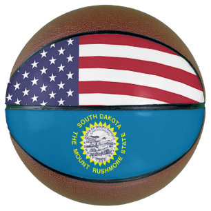 Fullsize Basketball with Flag of South Dakota