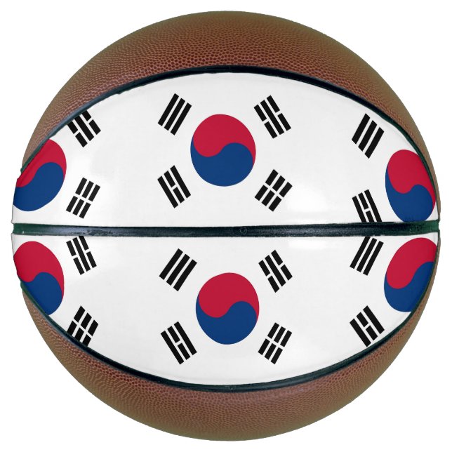Fullsize Basketball with Flag of South Korea (Front)