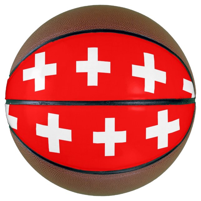 Fullsize Basketball with Flag of Switzerland (Front)