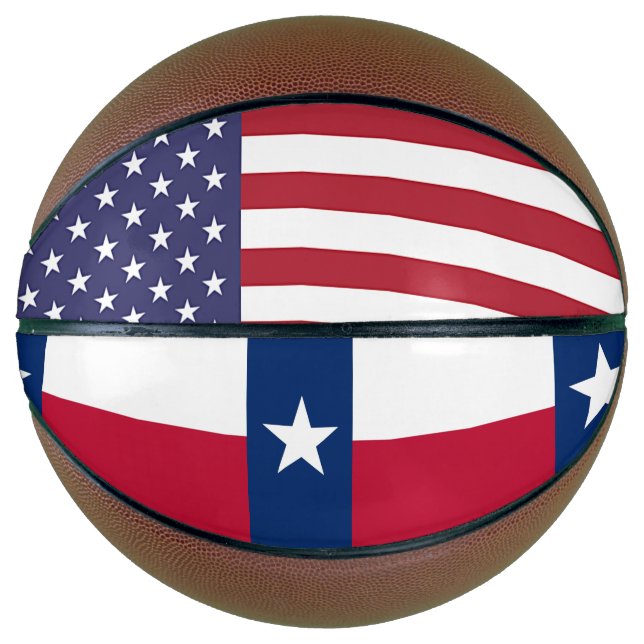 Fullsize Basketball with Flag of Texas (Front)