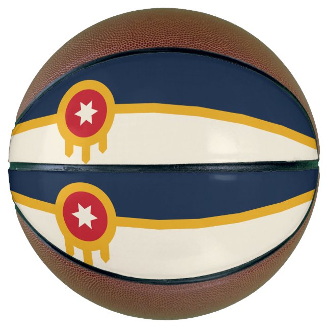 Fullsize Basketball with Flag of Tulsa, Oklahoma (Front)