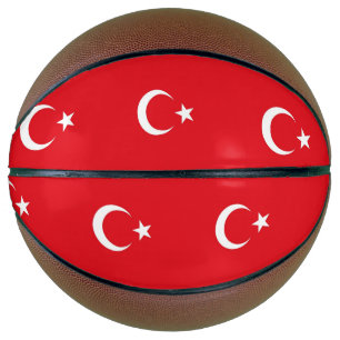 Fullsize Basketball with Flag of Turkey
