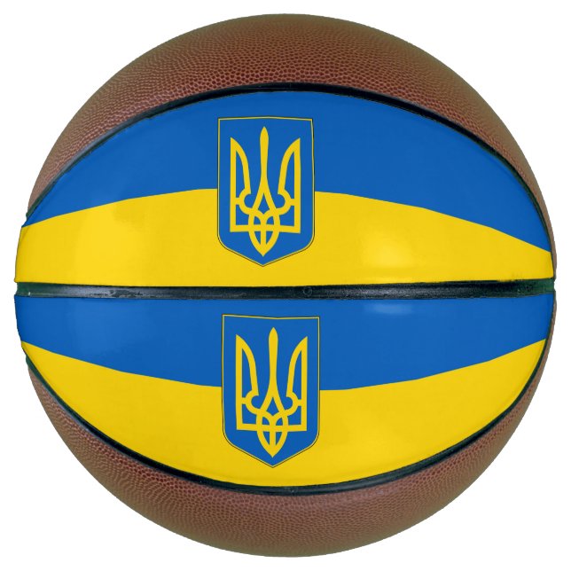 Fullsize Basketball with Flag of Ukraine (Front)