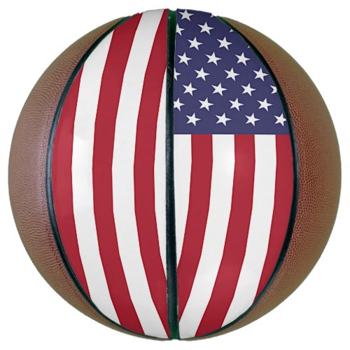 Fullsize Basketball with Flag of USA