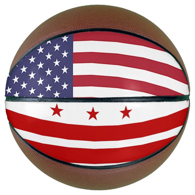 Fullsize Basketball with Flag of Washington DC (Front)