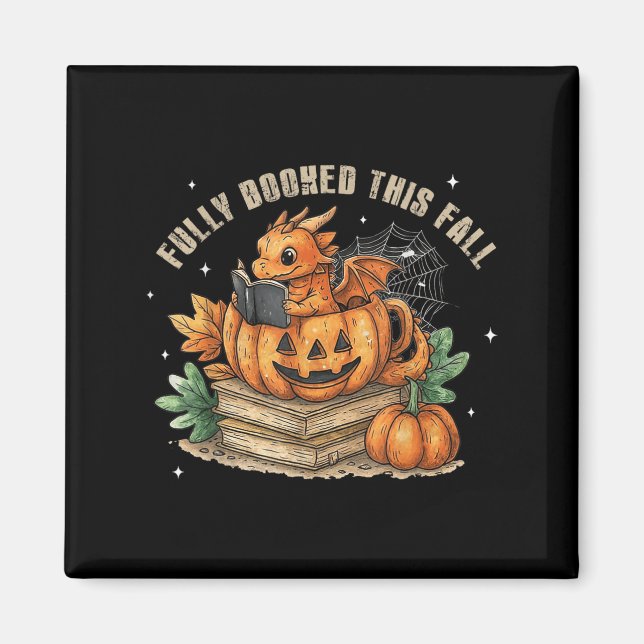 Fully Booked This Fall Bookworm Dragon Autumn Read Magnet (Front)