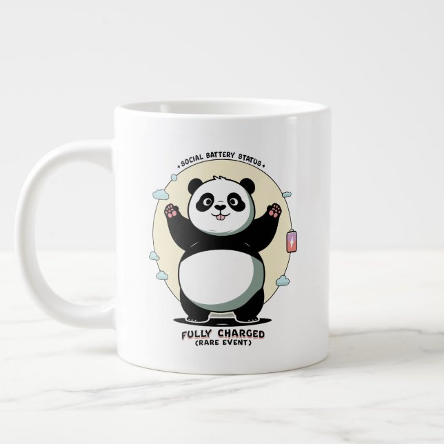 Fully Charged Rare Event – Social Battery Giant Coffee Mug (Left)