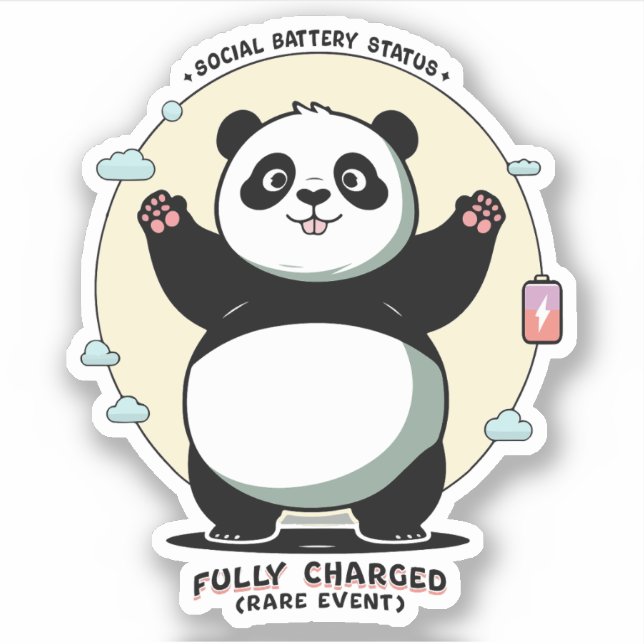 Fully Charged Rare Event – Social Battery Sticker (Front)