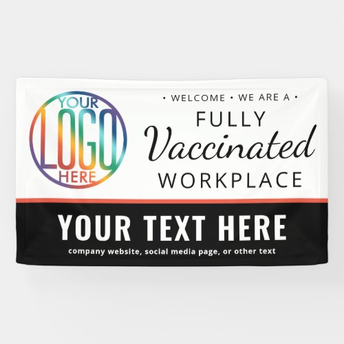 Fully Covid Vaccinated Business Logo Welcome Banner
