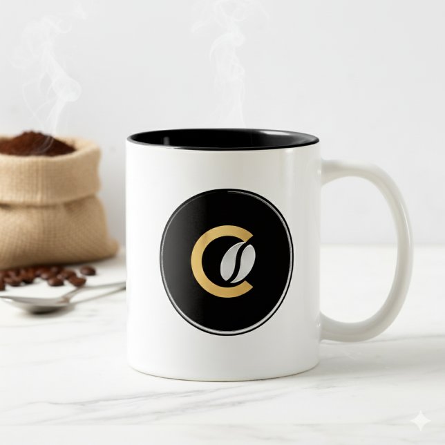Fully Custom Business Logo Branding Two-Tone Coffee Mug (Creator Uploaded)