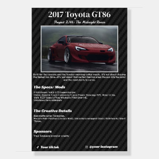 Fully custom Car Show Spec Board