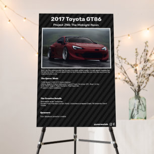 Fully custom Car Show Spec Board