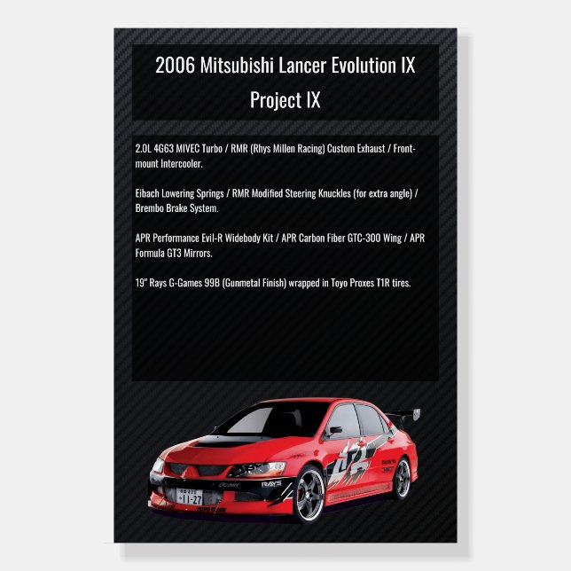 Fully custom Car Show Spec Board - Carbon Fiber (Front)