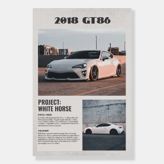 Fully Custom Car spec board Magazine style