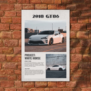 Fully Custom Car spec board Magazine style