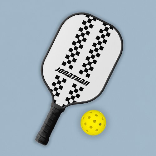 Fully Custom Colors Double Checkered Stripes Pickleball Paddle