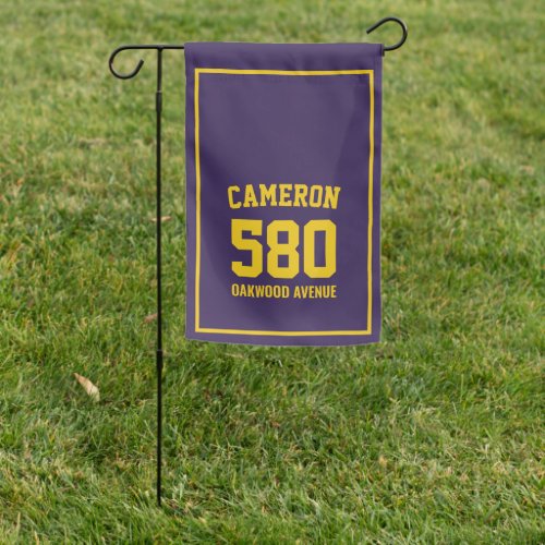 Fully Custom Colors Sporty with Border Address Garden Flag