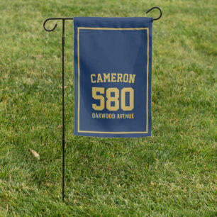 Fully Custom Colors Sporty with Border Address Garden Flag