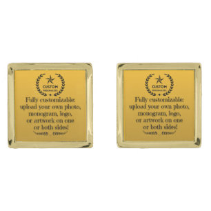 Fully Custom Gold Square Cufflinks