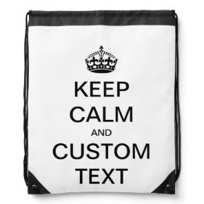 Fully custom Keep Calm and Customize Me Drawstring Bag