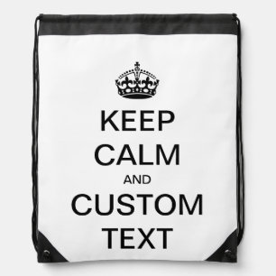 Fully custom Keep Calm and Customize Me Drawstring Bag