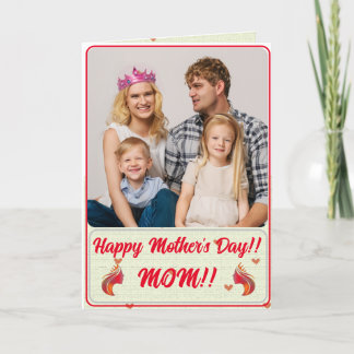 Fully Custom Photo Mother's Day Card For Mom