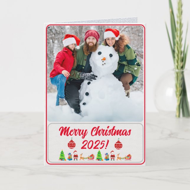 Fully Custom Photo Traditional Folded Xmas Card (Front)