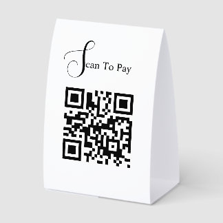 Fully custom scan to pay paper table tent
