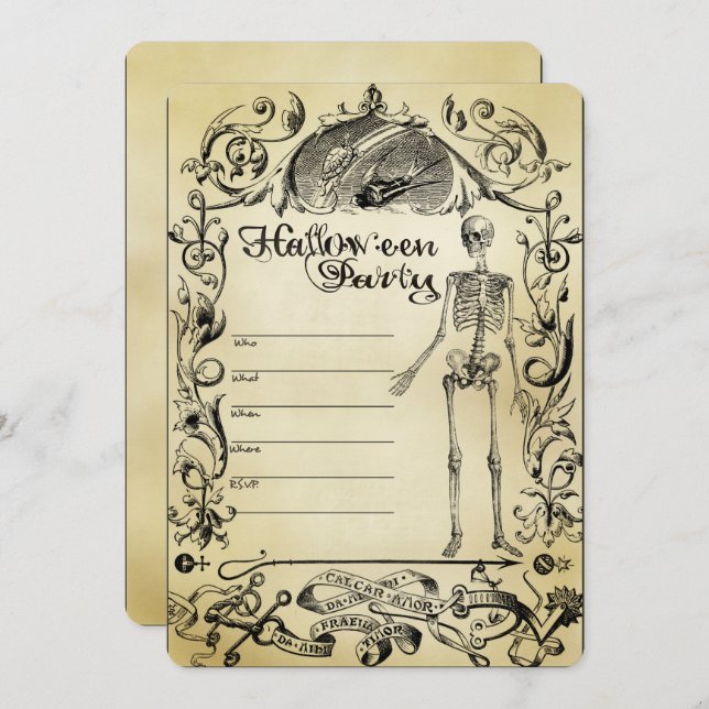 Fully Customisable Halloween Party Invitation (Front/Back)