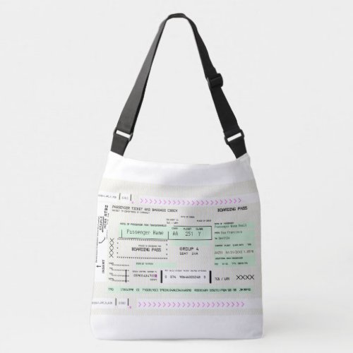 Fully Customizable Airline Ticket Boarding Pass Crossbody Bag