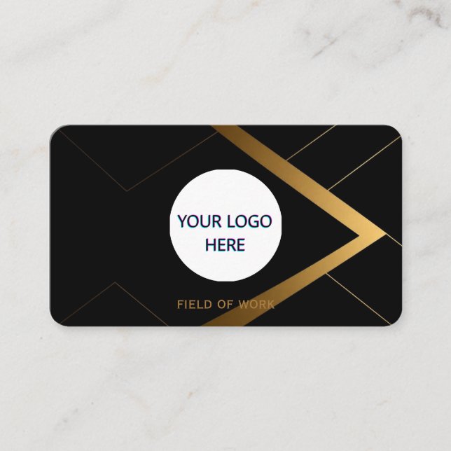 Fully Customizable Black & Gold Business Card (Front)